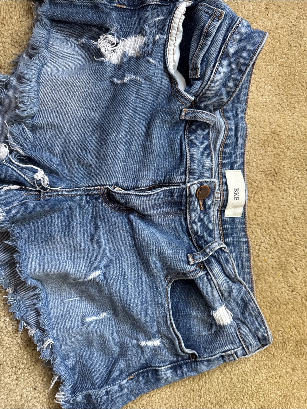 BKE Distressed Blue Denim Cutoff Shorts